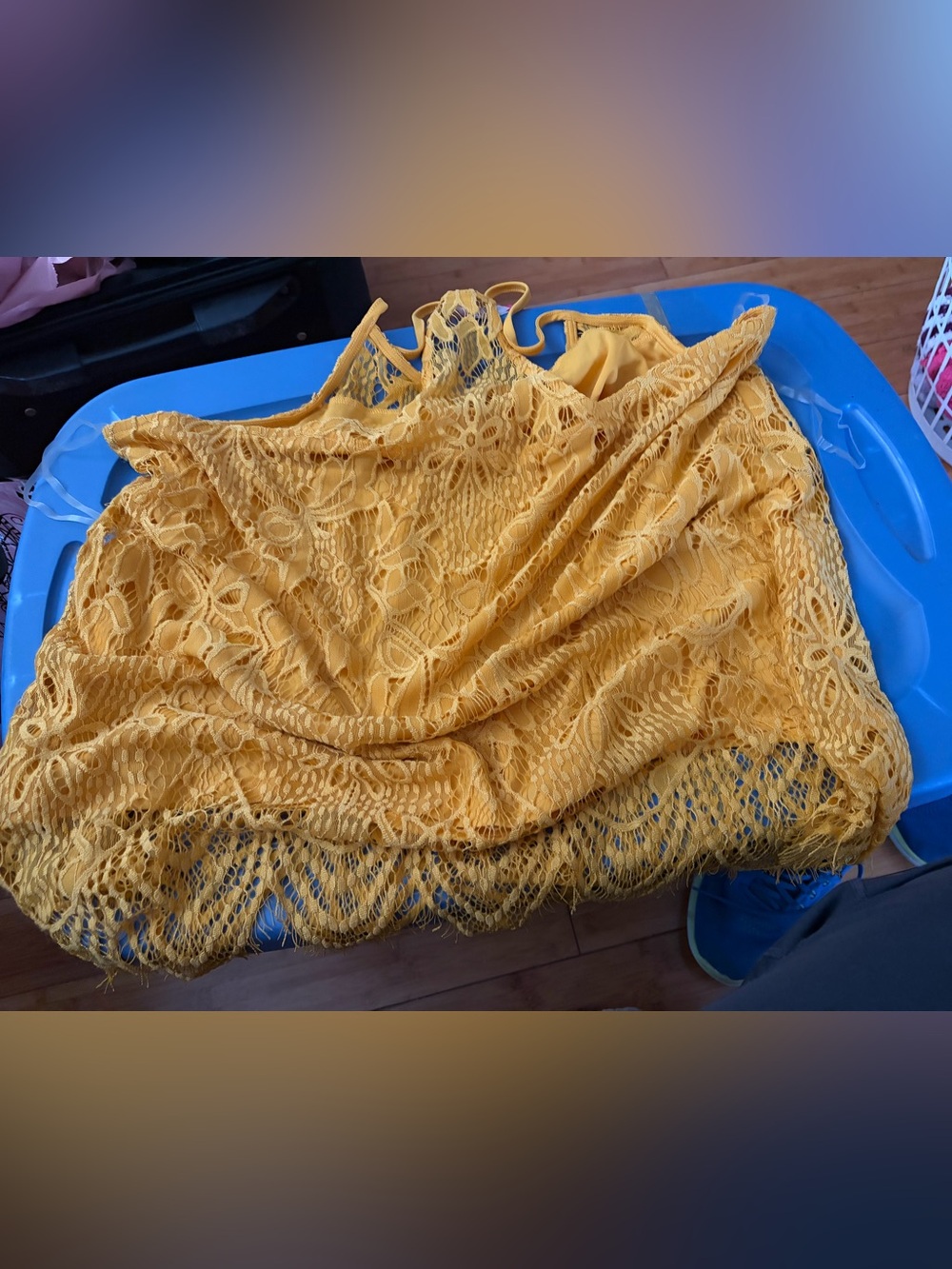 Sunshine Lace Camisole - Lightweight Yellow Sleeveless Top